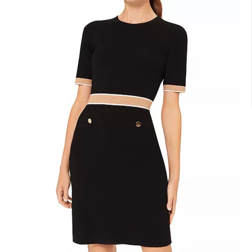 HOBBS London Aria Colorblocked Trim Dress (NWT)